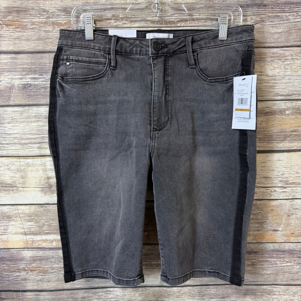 Skinnygirl Jeans High‎ Rise Bermuda Shorts Women's Size 32/14 Dark Wash - Picture 2 of 10